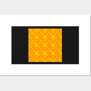 Stars orange pattern Posters and Art